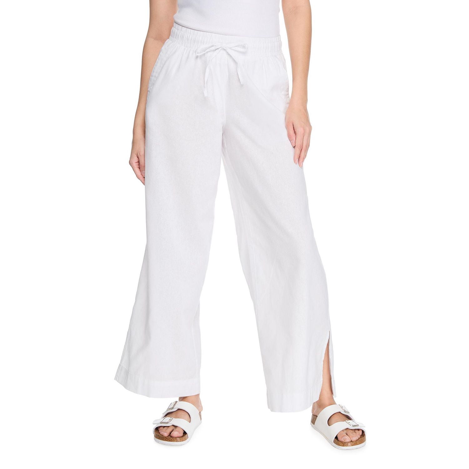 George Women's Linen-Blend Wide Leg Pant
