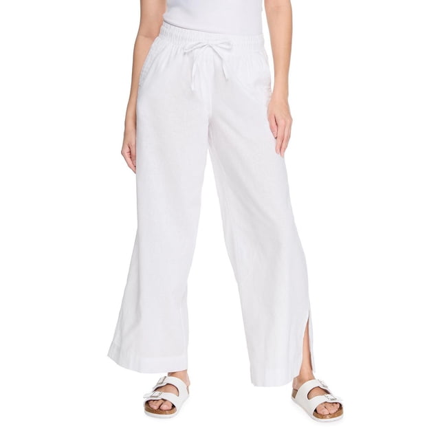 George Women's Linen-Blend Wide Leg Pant