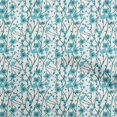 thumbnail image 1 of oneOone Rayon Turquoise Blue Fabric Kids Floral Craft Projects Decor Fabric Printed By The Yard 56 Inch Wide, 1 of 4