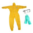 thumbnail image 4 of Combinaison de Protection Chimique pour Hommes Imperméable Chevilles Élastiques Combinaisons Confortables L avec Gants, 4 of 9
