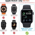 thumbnail image 5 of KOMI 2-Pack for Apple Watch 40mm Screen Protector Case,for iWatch Series 8/7/6/5/4/Series SE/SE 2 40mm Protection Cover All-Around Tempered Glass Screen Protector Case Ultra-Thin - Starlight, 5 of 5