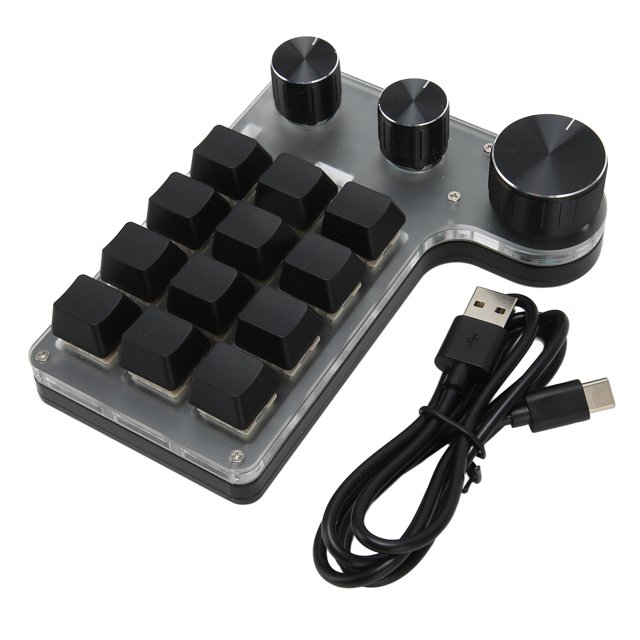 Mini Macro Mechanical Gaming Keypad,12 Keys Mechanical Keyboard One Handed Programmable Mechanical Keyboard Programmable Macro Keyboard Finest Materials