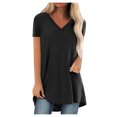 thumbnail image 1 of Fridja Femmes Mode Grande Taille Imprimer V Cou Manches Courtes T-shirt Blouse, 1 of 5