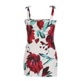 thumbnail image 3 of Pompotops Robe d'Été pour Femmes à Imprimé, à Lacets, à Bretelles, Sans Manches, avec Taille Élastique Plissée, 3 of 7