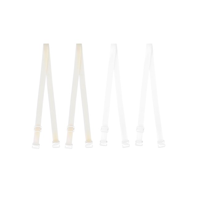 INSPIRE CHIC Women's Solid ColorClear Invisible Adjustable Bra Shoulder Straps White 1+Skin Color