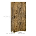 thumbnail image 3 of HOMCOM Armoire de Rangement Rustique Bibliothèque avec 4 Tablettes, Brun Rustique, 3 of 10
