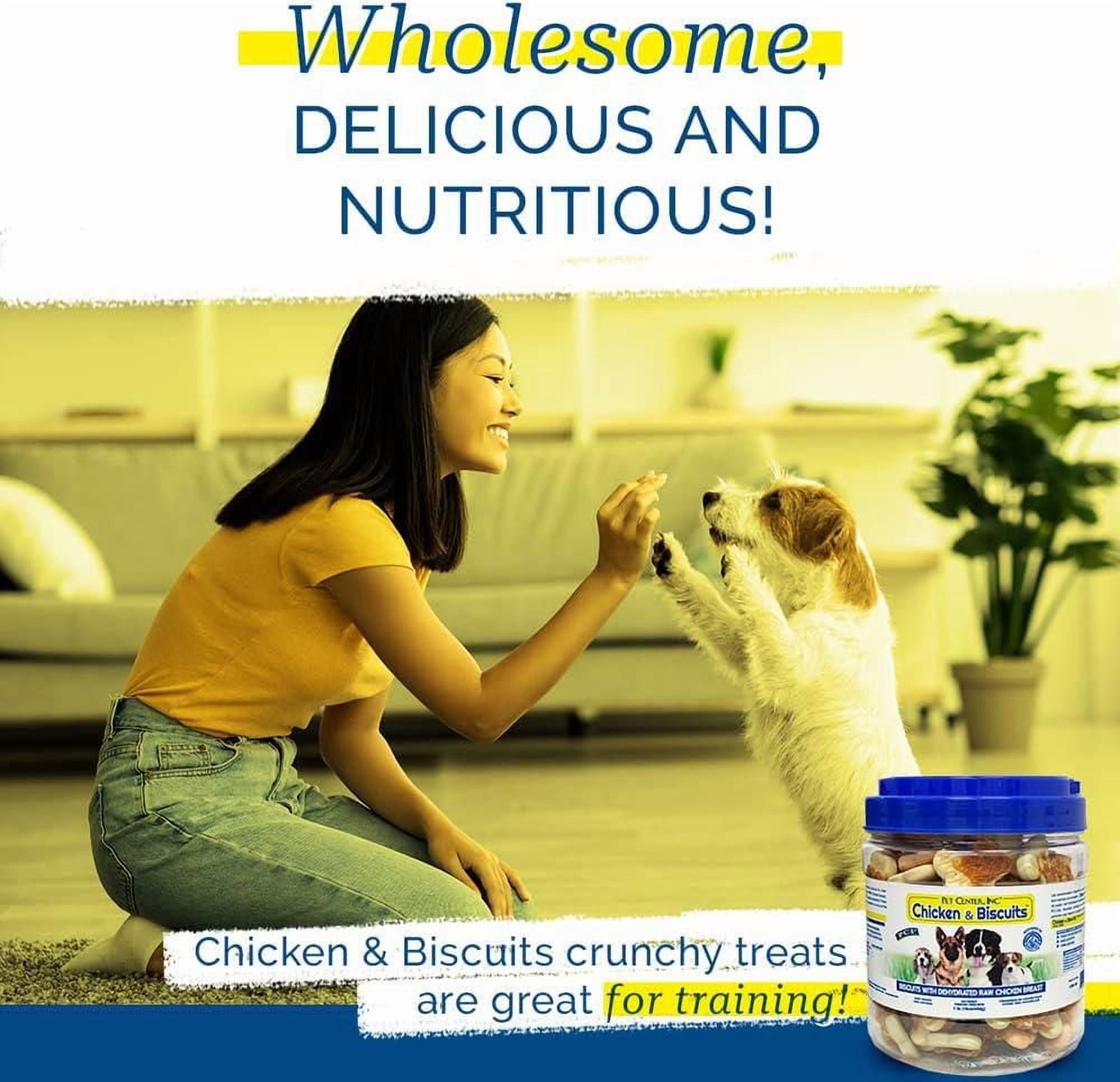 Pet Center Gâterie pour Chien au Poulet et Biscuits Refermable