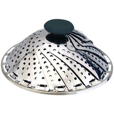 Starfrit Stainless Steel Vegetable Steamer, Fits Pots up to 9", Foldable Design, Extendable Handle, Removable Handle, Silicone feet, Dishwasher Safe
