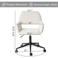 thumbnail image 3 of Homy Casa Chaise de Réception à Hauteur Réglable - Fauteuil Pivotant Rembourré Moderne pour Affaires, Tissu Beige, 3 of 6