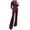 Wine, variant on Bigersell Women Casual Jumpsuits Jumpsuit Jumpsuits For Women Sleeveless Pocket Solid Color Loose Straight Pants Fashion Romper Pants Ladies' Denim Jumpsuits