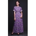 thumbnail image 2 of Bimba Rayon Cabbage Leaves Womens Printed Side Slit SummerDressLong Maxi Gown-Small, 2 of 6