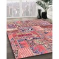 thumbnail image 2 of Ahgly Company Tapis d'Intérieur Ronds Abstraits Rose Saumon Foncé Patchwork, 4 Pieds Rond, 2 of 6