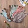 thumbnail image 3 of Newborn Baby Corduroy Sleeveless Romper Solid Color Backless Jumpsuit, 3 of 8