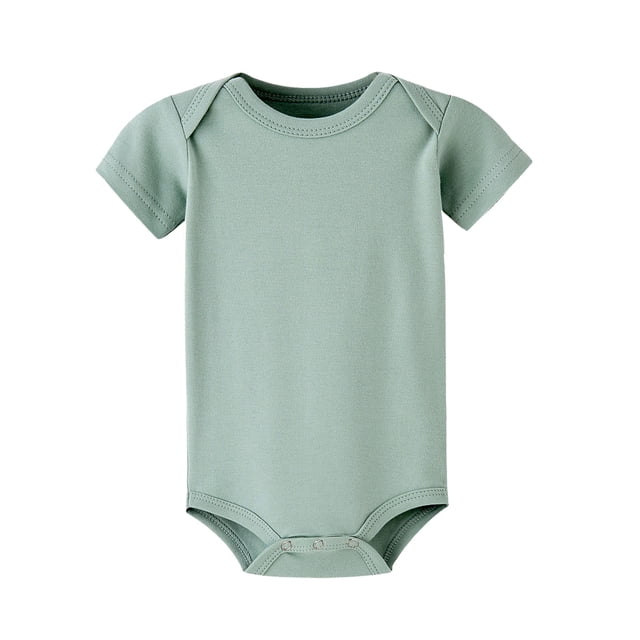 MIASHUI Cache-Couches à Manches Courtes Unisexes pour Bébé, une-Pièce, sous-Vêtement, Vert Pâle, 9-12 Mois