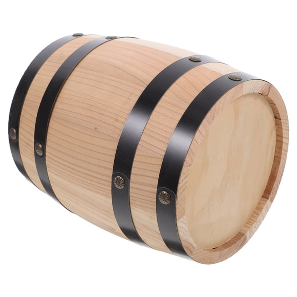 KONTONTY 1Set Wooden Barrel 7.9x6.5x6.5in for Wine Storage and Home Decor