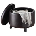 thumbnail image 3 of Convenience Concepts Designs4Comfort Pouf Rond en Similicuir Espresso, 3 of 5