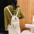 thumbnail image 3 of Women Solid Color Backpack Preppy Style School Nylon Mini Rucksack (White), 3 of 9