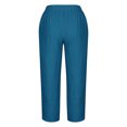 thumbnail image 5 of Women's Summer Comfortable Loose Wide Legged Fashion Solid Color Capris RXIRUCGD Bleu, Taille: S, 5 of 5