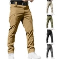 thumbnail image 2 of Pxkloy Pantalon Cargo Décontracté pour Homme Extensible Coupe Décontractée Pantalon de Combat Plein Air Randonnée Entraînement Pantalon Tactique Séchage Rapide Pantalon Léger avec Poches Noir, TG, 2 of 3
