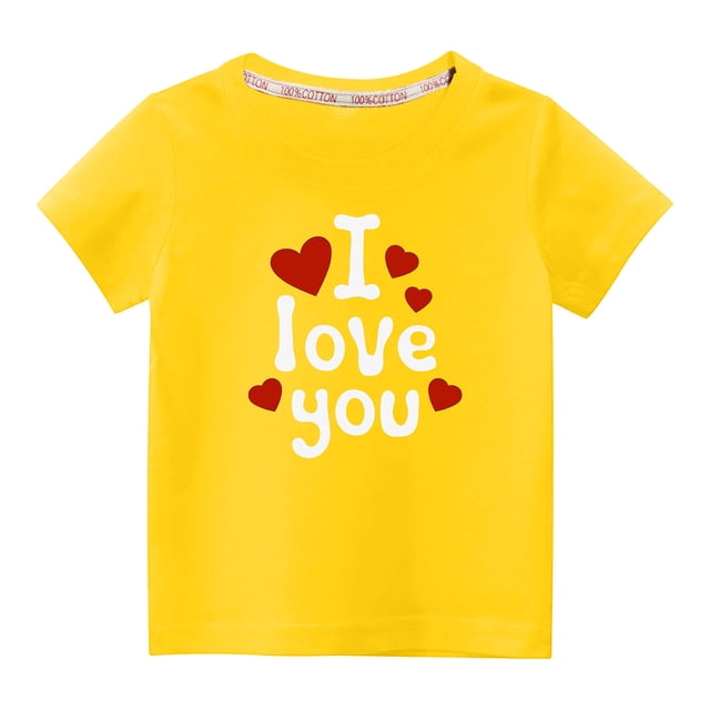 vdgthytj T-Shirts de la Saint-Valentin pour Tout-Petits Garçons Filles, Enfants, Col Rond Imprimé, Manches Courtes, Hauts, T-Shirt Graphique, Blouse