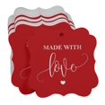 thumbnail image 3 of Inkdotpot Real Silver Foil Made With Love Wedding Tags Favor Bracket Shape Hang Pack Of 50 Paper Tags, 3 of 7