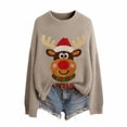 thumbnail image 5 of Zhanying Chandails d'Hiver pour Femmes 2025 Tendance Col Rond Rouge Mignon Noël Sweater Ugly Noël Sweater pour Femmes 2x, 5 of 5