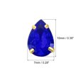 thumbnail image 2 of Unique Bargains 20Pack Teardrop Sew on Rhinestone - 10x7mm Glass Teardrop Crystal Rhinestones in Gold Prong Setting (Sapphire Blue), 2 of 7