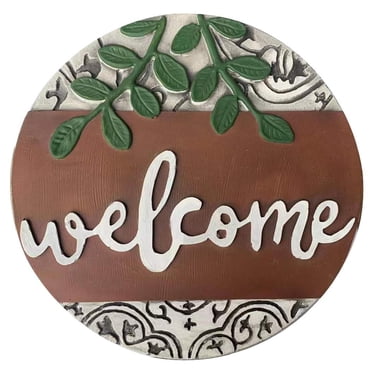 Angelo Décor Pierre de gué « Welcome » de 12 pouces de diamètre
