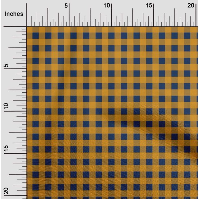 oneOone Cotton Cambric Fabric Gingham Check Printed Craft Fabric BTY 56 Inch Wide