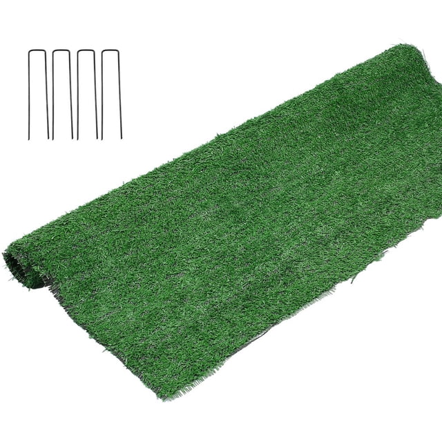 Artificial Grass Carpet High Density Fake Grass Mat 1cm Grass Height Artificial Grass Carpet Natural False Grass Rug Roll Lawn Realistic Garden Synthetic Turf for Outdoor Garden Yard Lawn