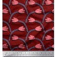 thumbnail image 1 of Soimoi polyester Crepe Fabric Leaves & Tulip Floral Decor Fabric Printed Yard 42 Inch Wide, 1 of 3