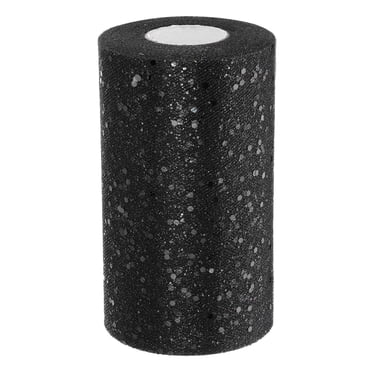 Uxcell Tulle Fabric Rolls, Fabric Spool Tulle Sparkling Ribbon Netting Sequin for DIY Tutu Skirts Crafts Wedding Black