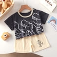 thumbnail image 2 of Shirts for Girls, Childrens Summer Home Clothing Round Neck Short Sleeved Shorts Two-Piece Set, 2 of 3