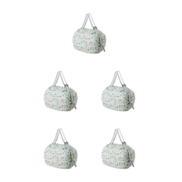 Baohd Waterproof Bag For Travel Adventures Reusable Shopping Bag For Travel blue flower 5Set