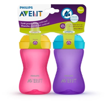 Philips Avent My Grippy Gobelet à Bec, 2x10oz Gobelets, Rose/violet, SCF801/22