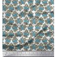 thumbnail image 1 of Soimoi Rayon Fabric Leaves & Floral Block Fabric Prints by Yard 42 Inch Wide, 1 of 3