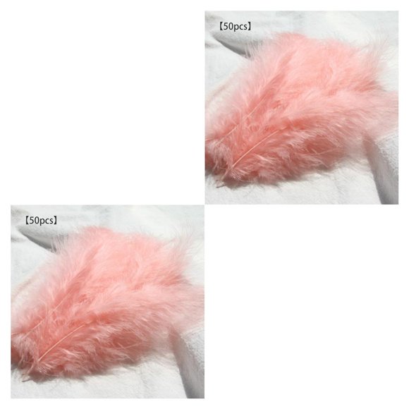 serony 50 PCS Turkey Marabou Feathers Fluffy Wedding Dress DIY Jewelry Decoration decorative Accessories Feathers Sunset red 2Set