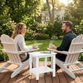 thumbnail image 2 of Outdoor Side Table, HIPS Adirondack Small Double Layer Table, Waterproof Square Outside Table, Balcony Modern End Tables for Patio, Pool, Beach, Porch, Deck, Indoor or Outdoor Use, White, 2 of 7