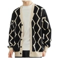 thumbnail image 2 of UVEASISHA Cardigan Doux pour Homme Chandail Mode à Simple Boutonnage Col Châle Veste Tricotée à Boutons Décontractée à devant Ouvert Cardigans Confortables Chandails en Tricot Amples Hauts Rabais de 90 % Liquidation Noir TG, 2 of 4