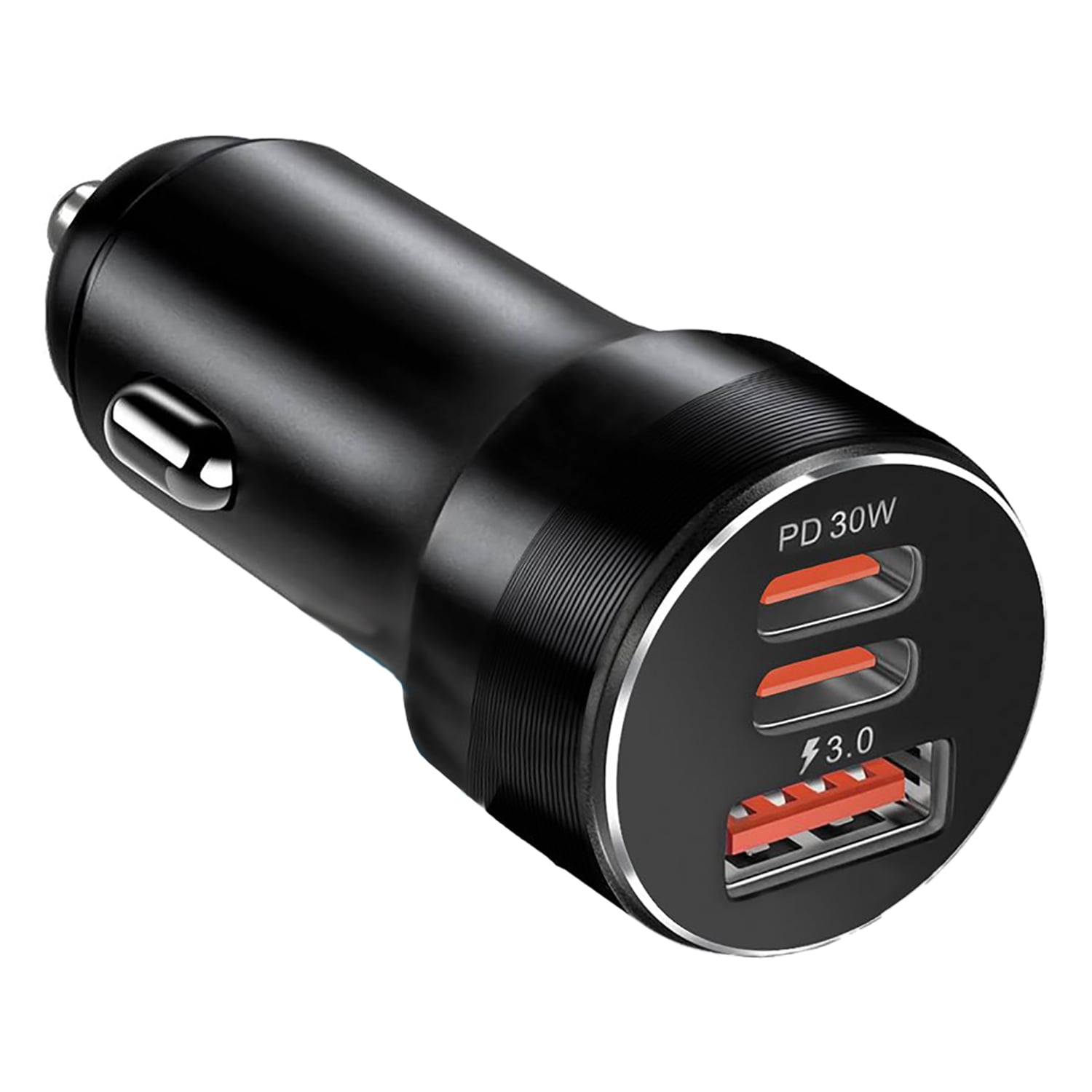 Elink - Car Charger with Dual USB Type-C Port and One USB-A Port, Fast Charging, Black