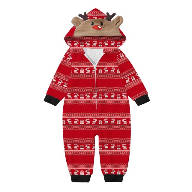 Liquidation de Noël Ensemble Parent-Enfant Chaud Halloween Imprimé Vêtements de Maison Pyjamas à Capuche Combinaison Enfants Pjs de Noël en Liquidation