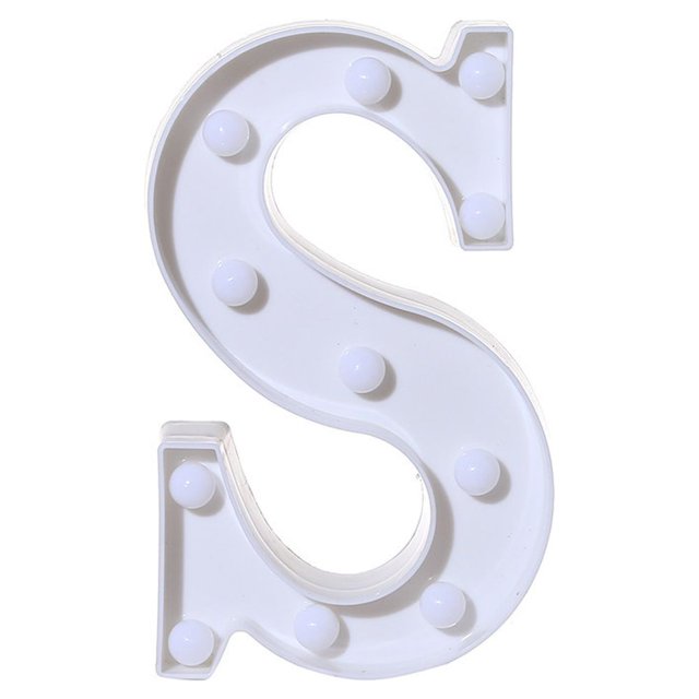 TopLLC Alphabet LED Letter Lights Light Up White Plastic Letters Standing Hanging A-M & on Clearance
