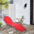 thumbnail image 2 of Outsunny Chaise Longue d'Extérieur Pliante en Tissu Maillé Respirant - Ensemble de 1, Rouge, 2 of 10