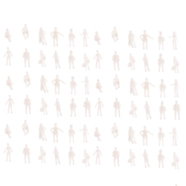 MasteelfCA 50pcs Mini White People Figures Lifelike Models DIY Sandbox Decoration Little Man Ornament for Miniature Landscape Doll House (1: 300 8.5mm)