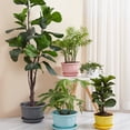 thumbnail image 3 of Flower Pot Nice-looking Fashion Lightweight Plastic Flower Vegetable Planters Pot with Tray for Home, 3 of 9