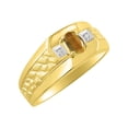 thumbnail image 4 of RYLOS Men's Rings 14K Yellow Gold Classic Nugget 6X4MM Oval Gemstone & Diamond Ring Tiger Eye November Birthstone Rings Size 10, 4 of 7