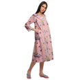 thumbnail image 3 of Moomaya Robe de Nuit d'Allaitement en Coton à Col Rond Imprimée pour Femmes, 3 of 6