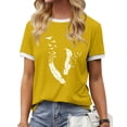 thumbnail image 2 of Pompotops Femmes Mode Décontractée Imprimé Col Rond Ample Manches Courtes T-shirt Haut Blouse Chandail Liquidation, 2 of 4