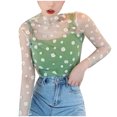 thumbnail image 2 of Pxiakgy Chemises pour Femmes Col Rond Manches Imprimées Mode Longues Amples Chemises Décontractées Blouse pour Femmes Chemises Vertes + Taille Unique, 2 of 3