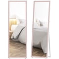 thumbnail image 1 of HOMCOM 64" x 21" Full Length Mirror, Rectangular Full Body Mirror, Pink, 1 of 10